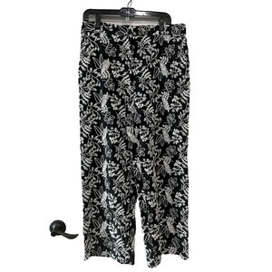 ZARA Women’s Embroidered Straight Pants Trousers boho Artsy chic classic Size XL